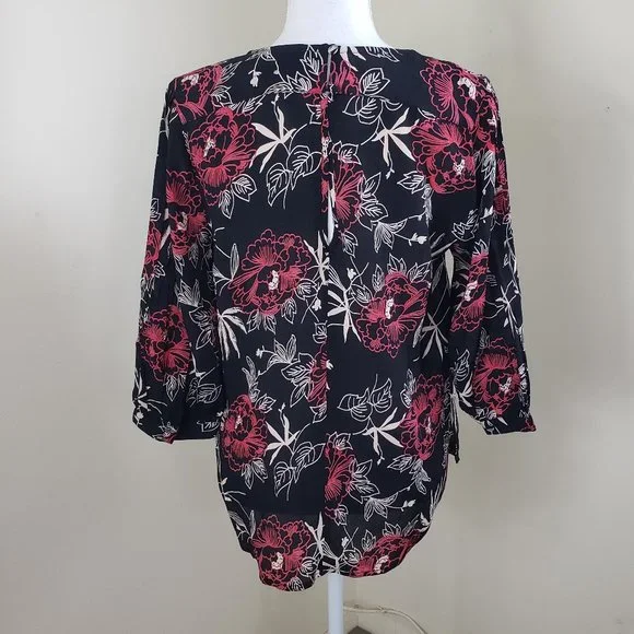 Deby Debo Saphir Floral Print Blouse Black Size Small - Picture 5 of 13